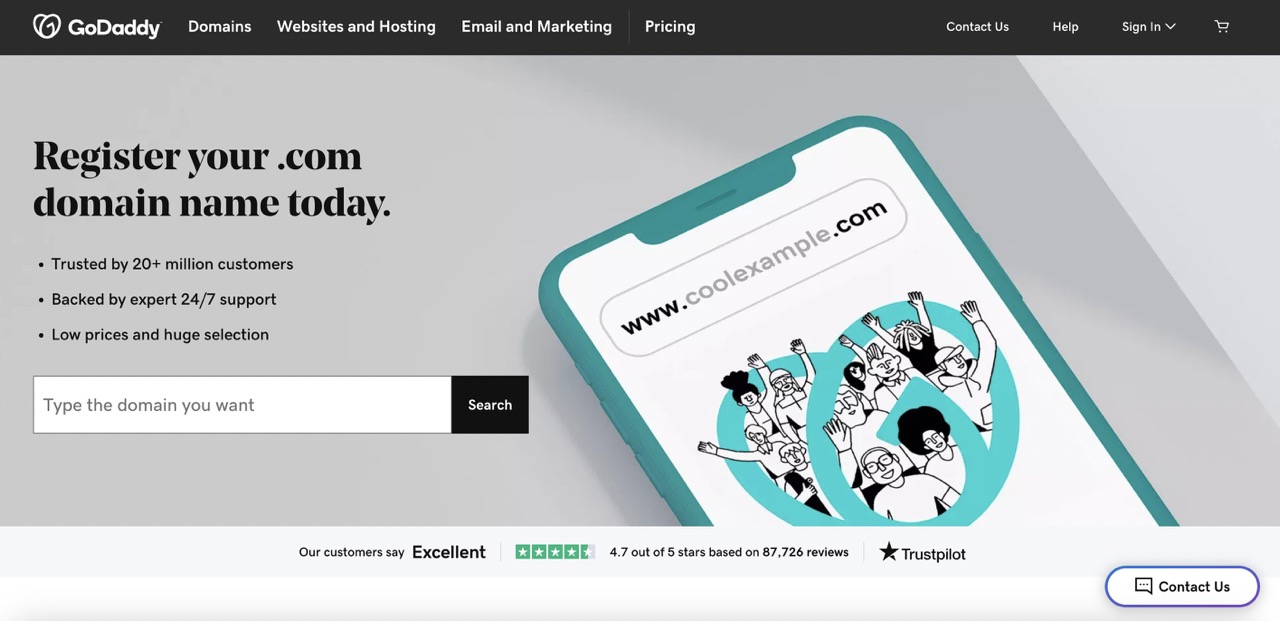 GoDaddy Domain Name Search