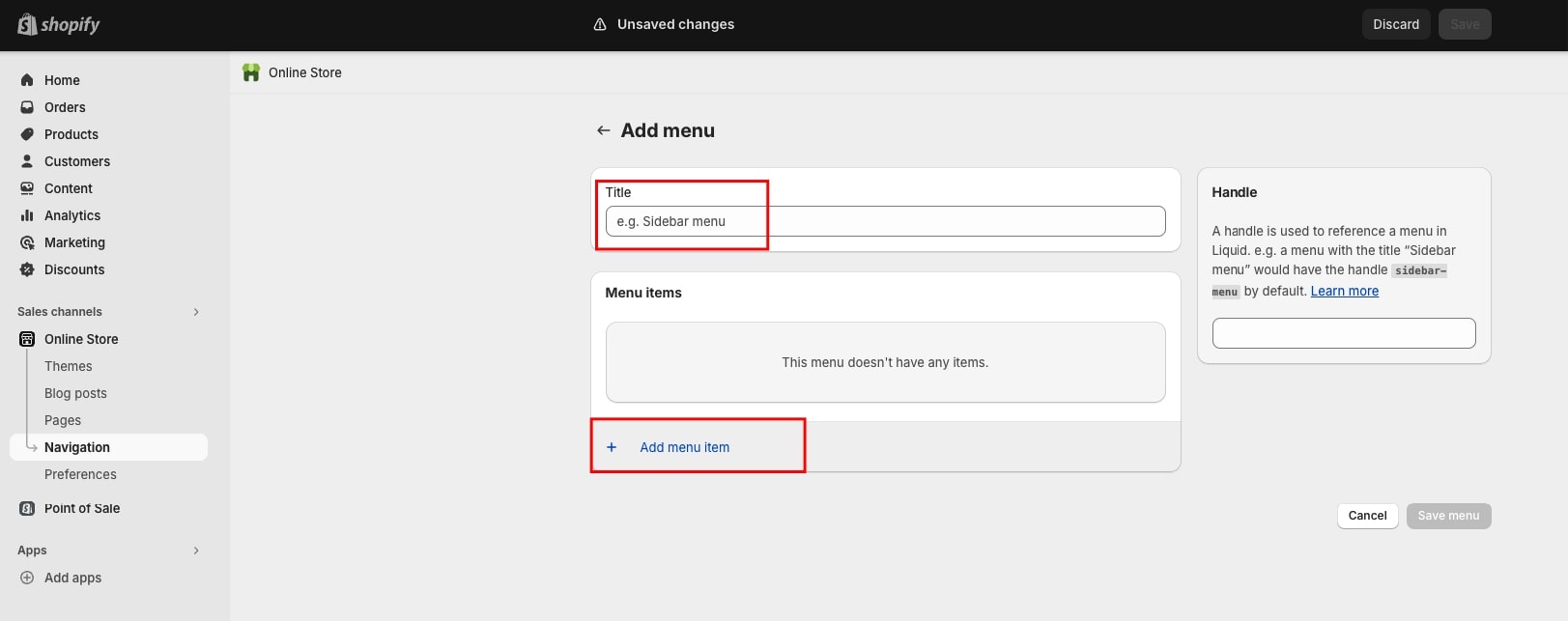 add sub collection in shopify - Add Titles & menu items