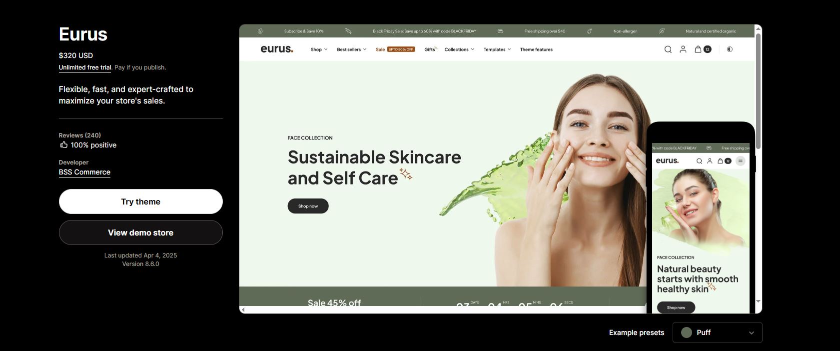 best shopify themes for one product store