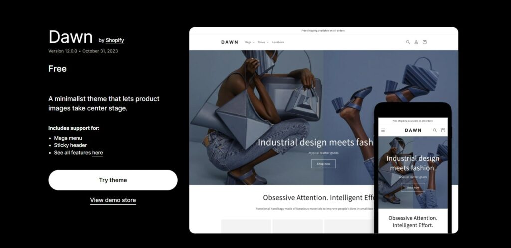 coolest shopify theme - dawn