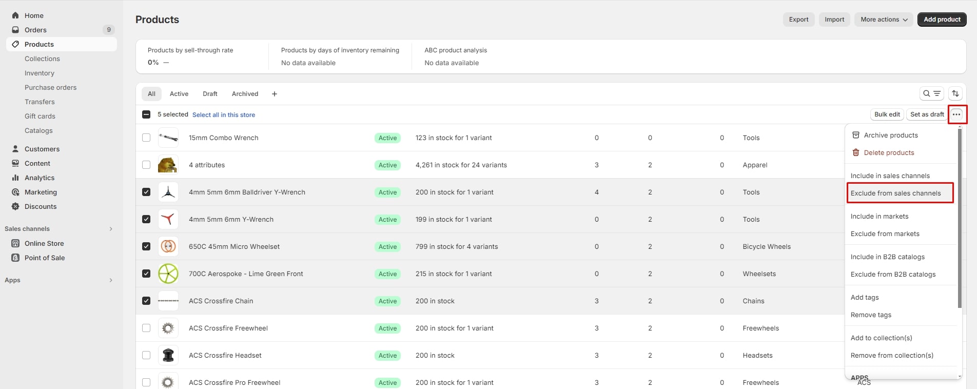How to hide product on Shopify - Exclude product form sale channels to hide product Shopify