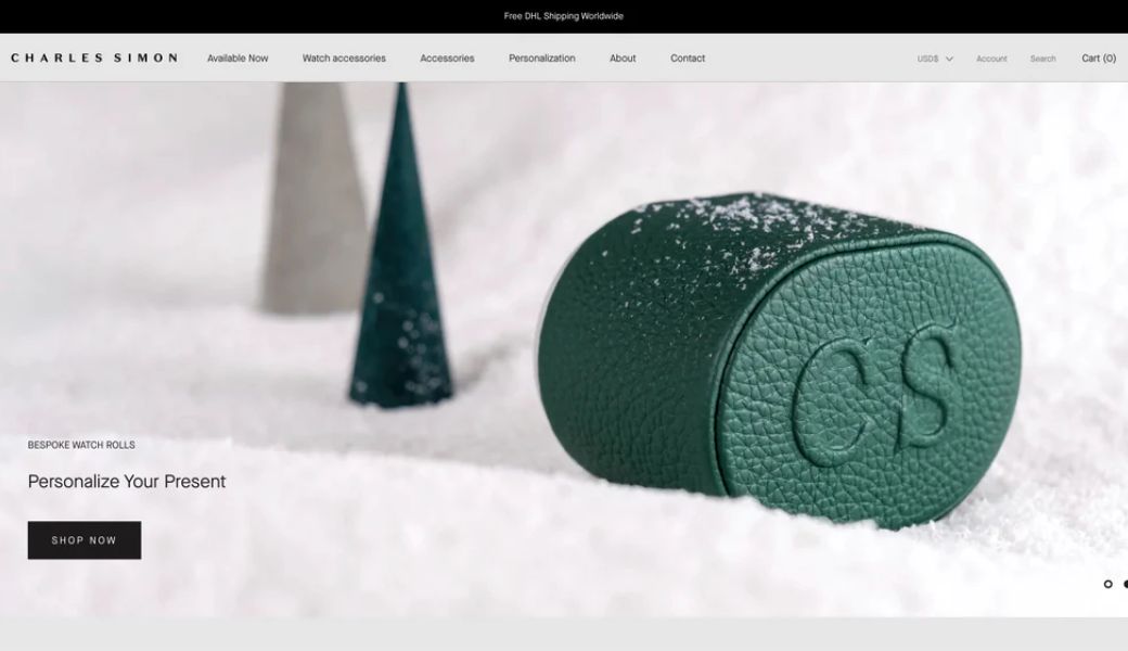 real accessories store using Shopify Prestige Theme