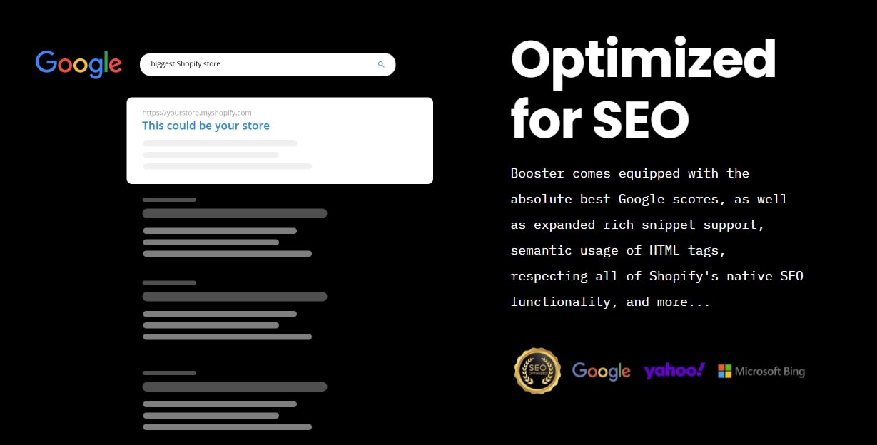 shopify booster theme marketing features