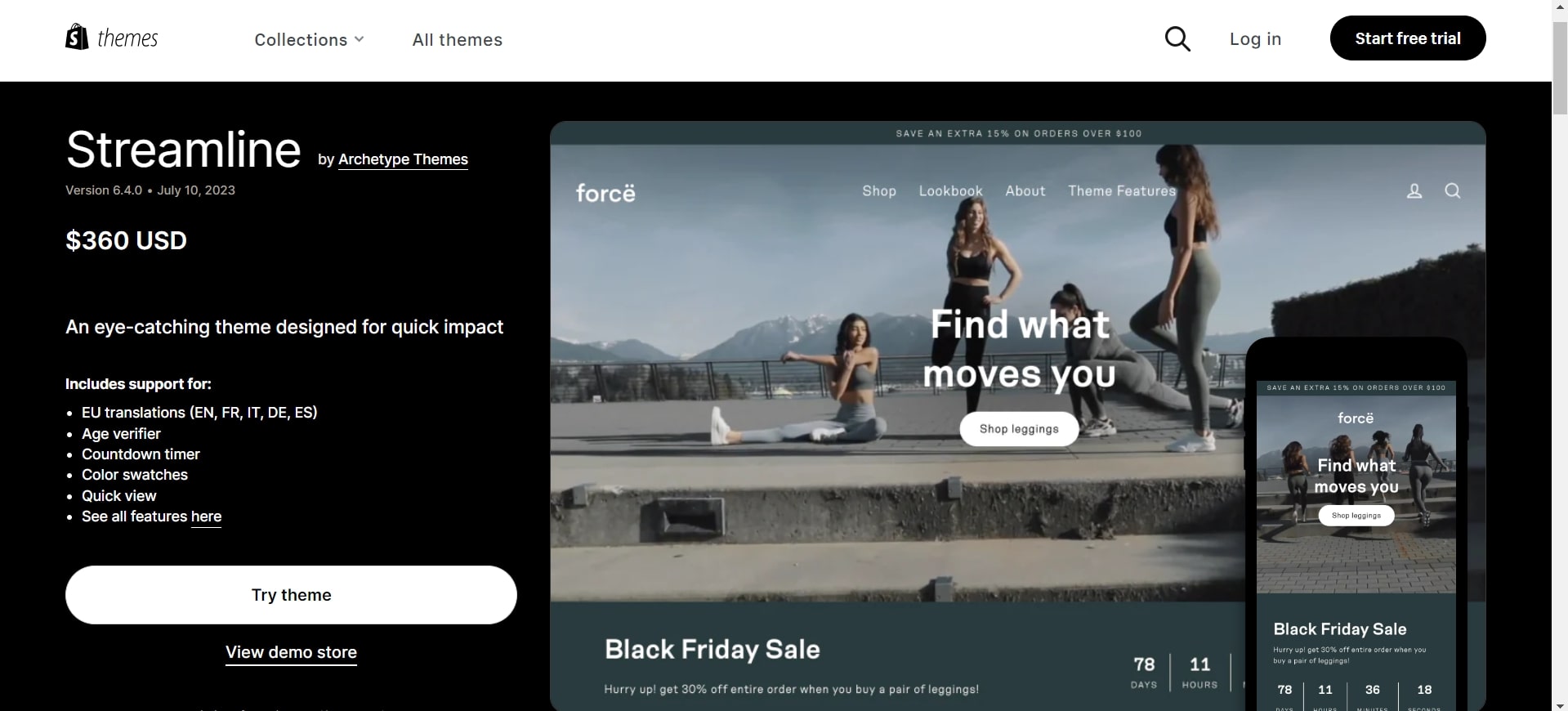 Streamline Shopify theme