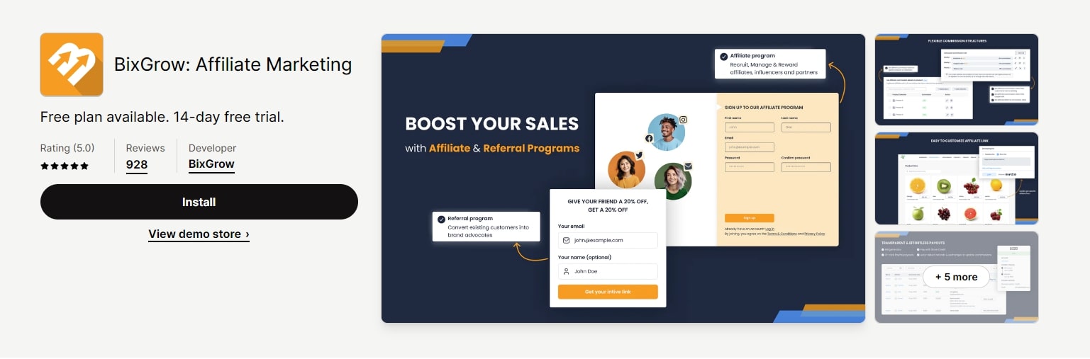 BixGrow Affiliate marketing app