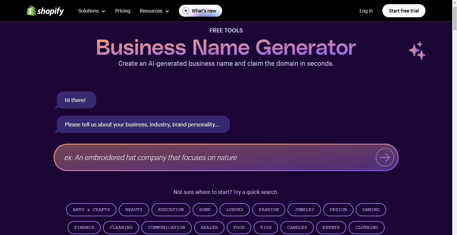 Free Business Names Generator