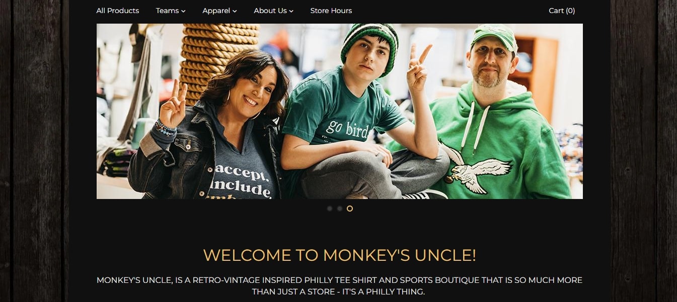 Monkey's Uncle Shopify store
