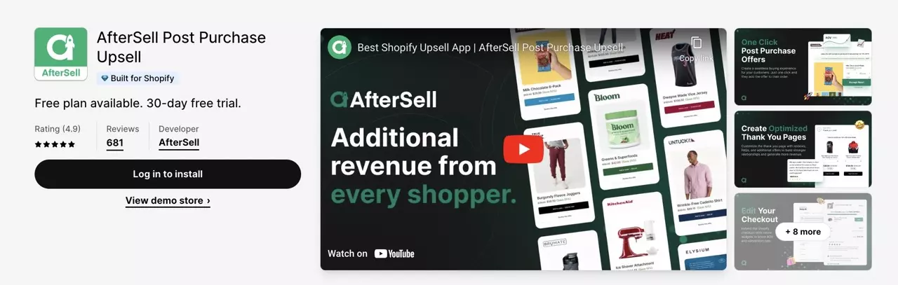 AfterSell Post Purchase Upsell