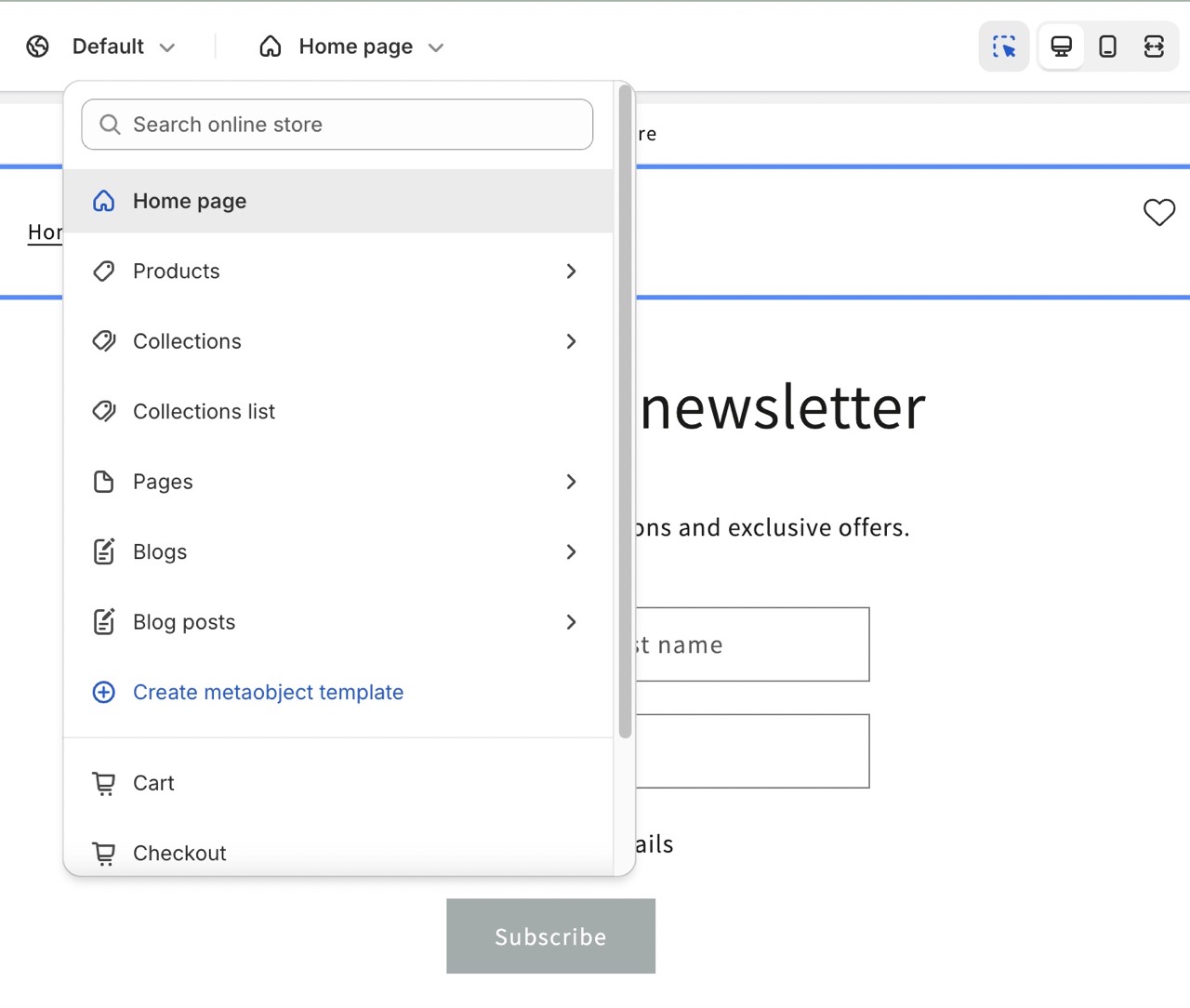 Go to the template for the product page