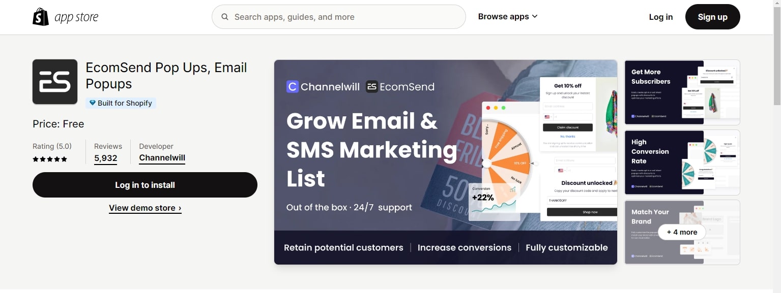 EcomSend Pop Ups, Email Popups