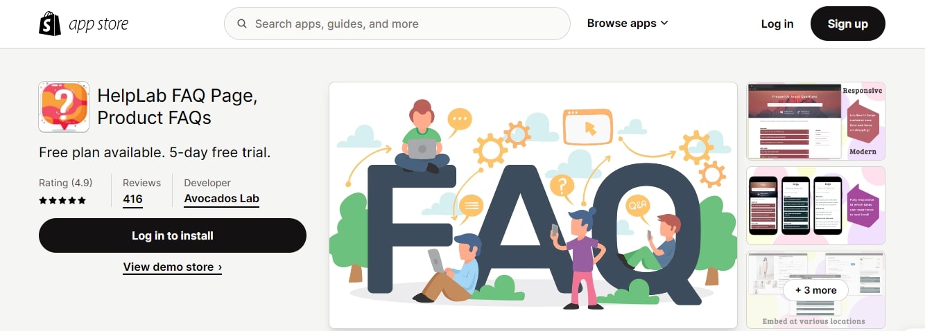 HelpLab FAQ app