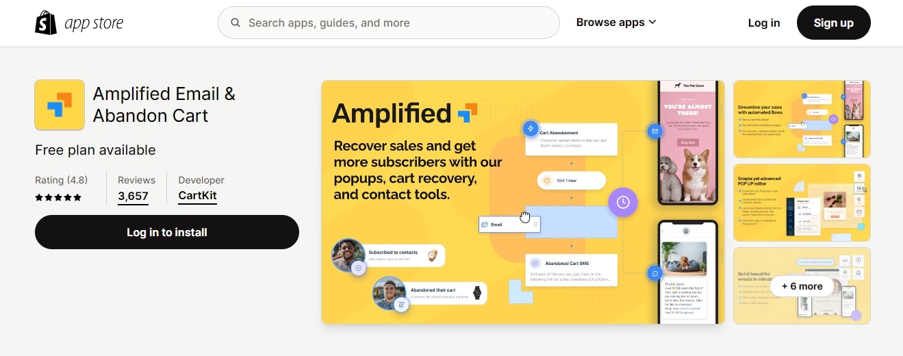 Amplified Email Abandon Cart