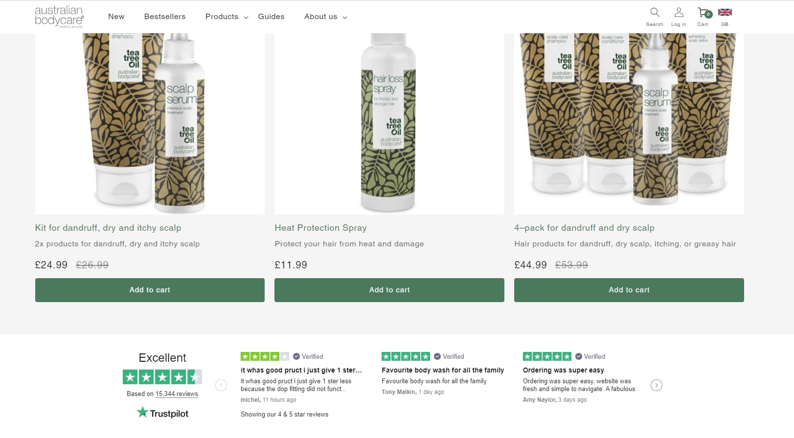 Australian Body Care - add reviews to Shopify example