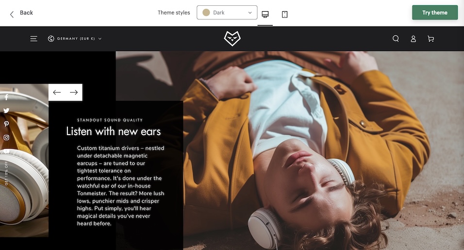 Be Yours Shopify Theme Dark