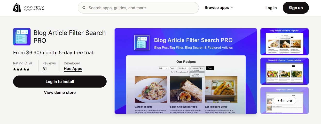 Blog Article Filter Search PRO app