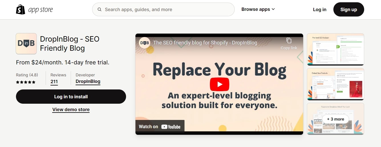 DropInBlog app