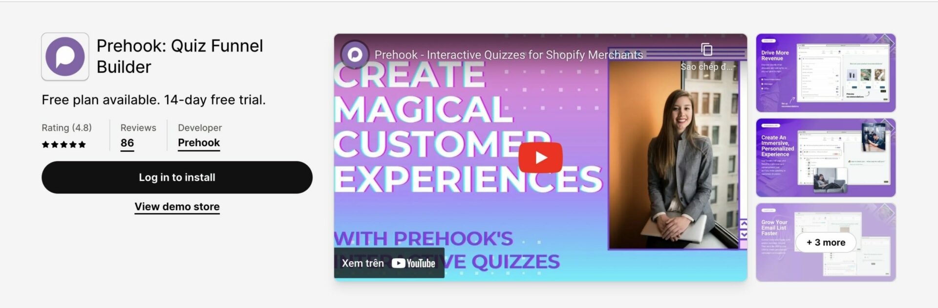 Prehook - Shopify Quiz App