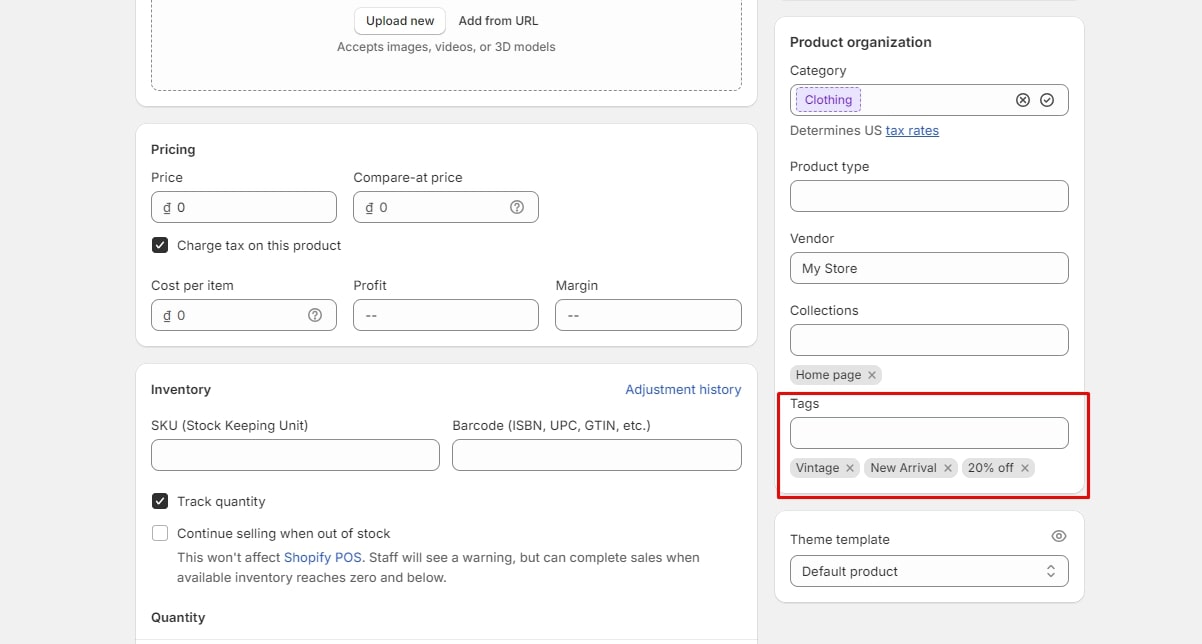 Product Tags on Shopify