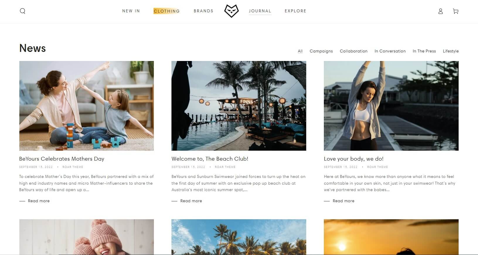 be yours shopify theme - Built-in blog