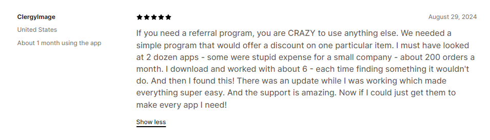 Review for Bloop on Shopify App Store