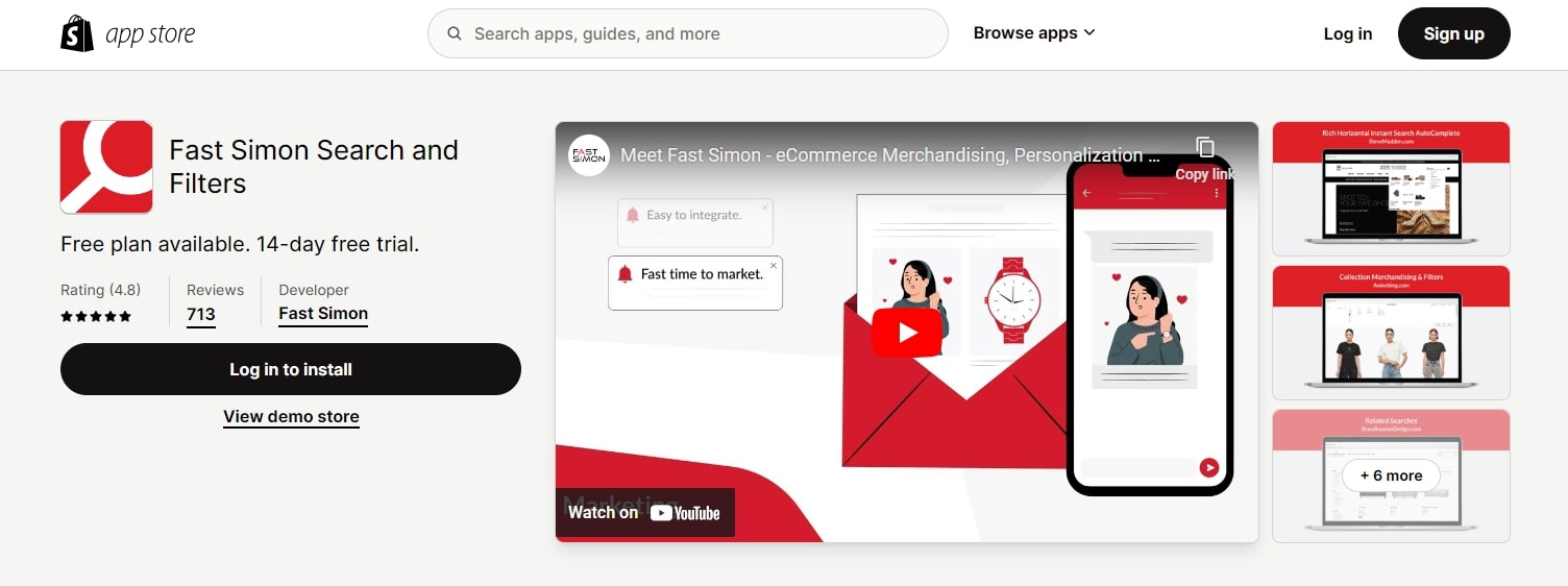Fast Simon Search and Filters app - best shopify filter apps
