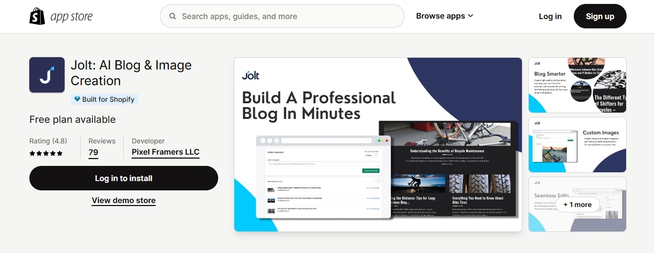 Jolt: AI Blog and Image Creation app
