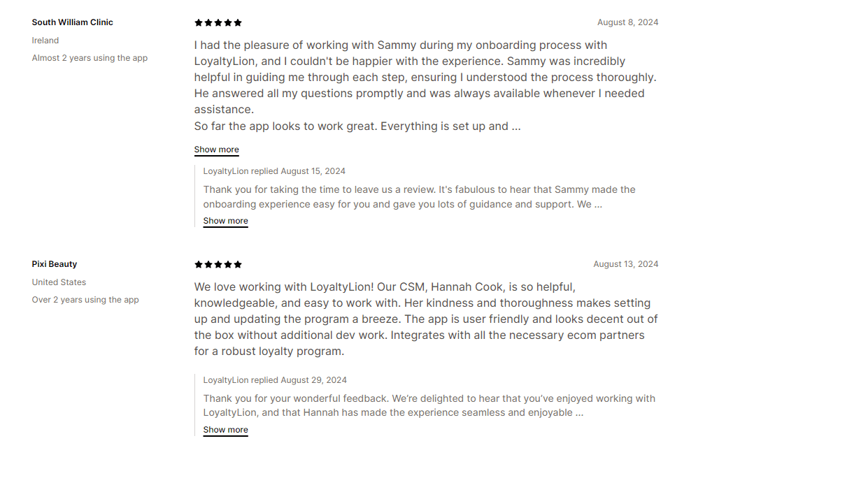 Customer reviews about LoyaltyLion