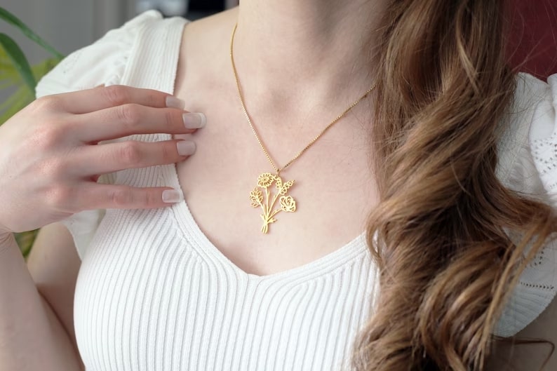 Flower Bouquet Necklace
