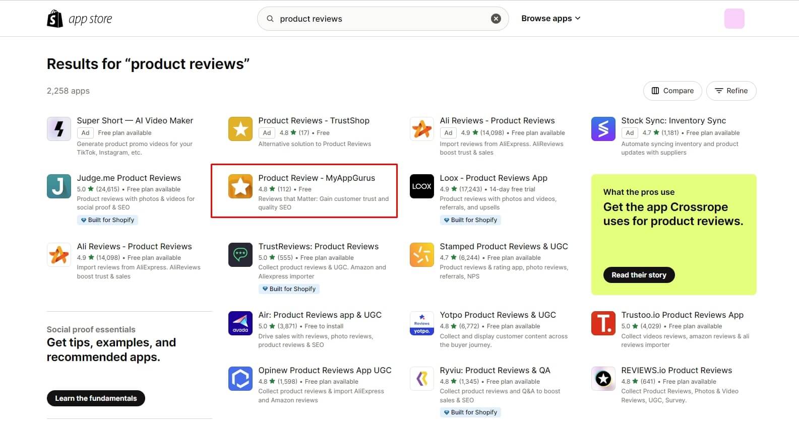 product reviews Shopify apps