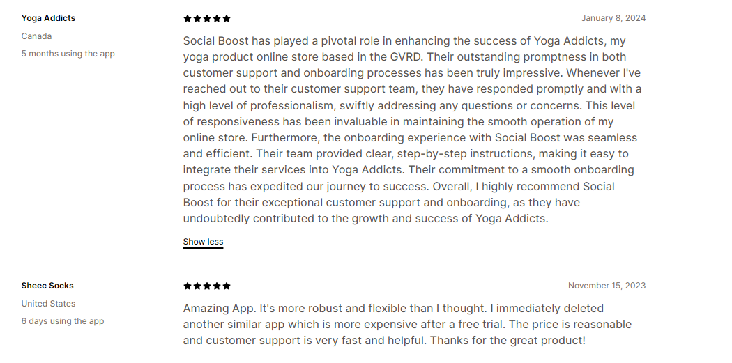 Customer reviews about Social Boost