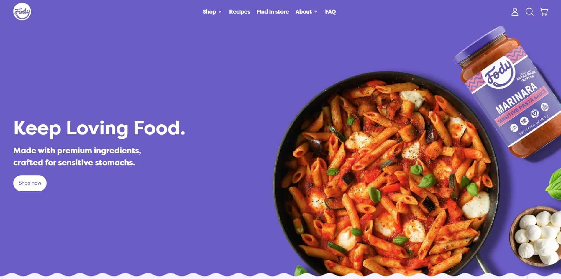 Fodyfoods - shapes theme shopify store example