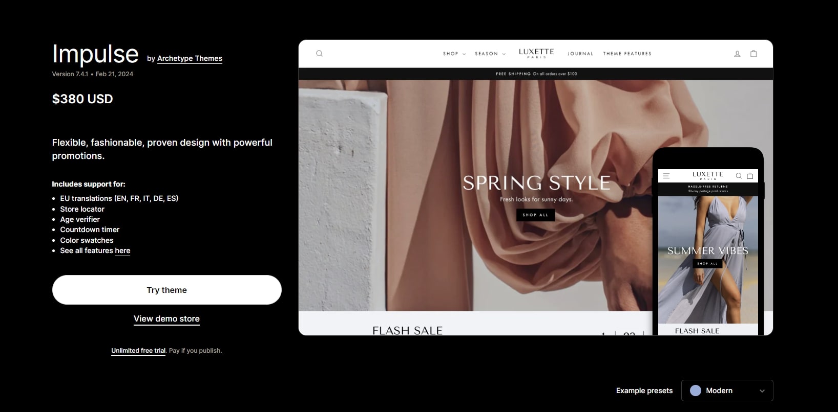 Shopify Impulse Theme review