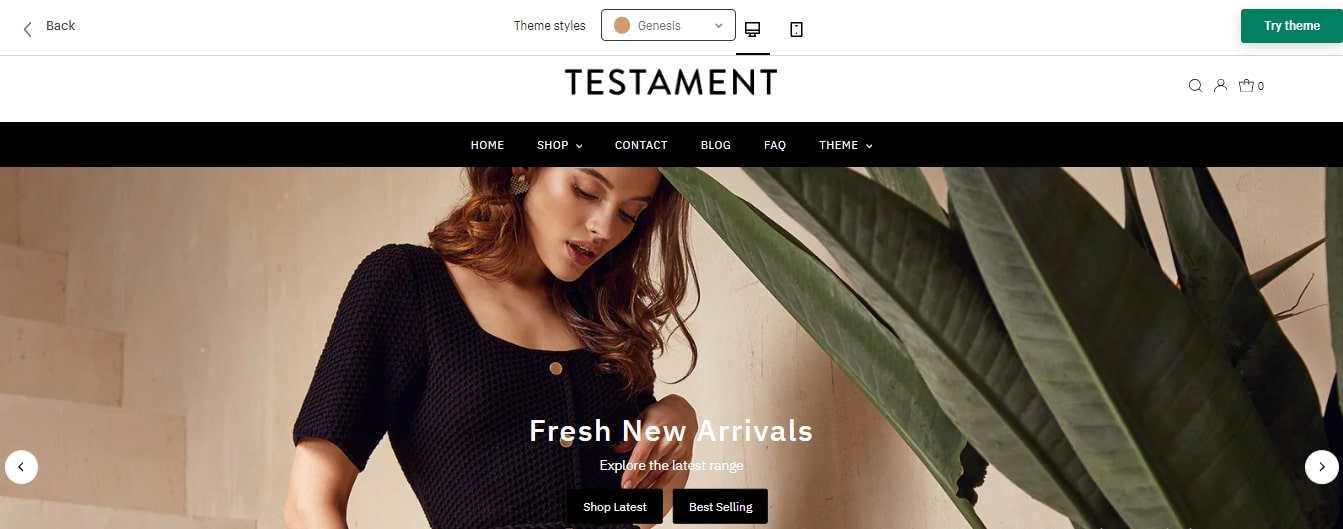 genesis Shopify Theme Testament