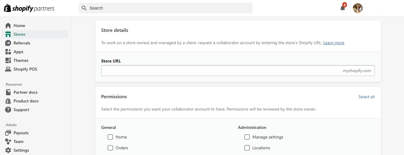 manage Shopify collaborator request code 1