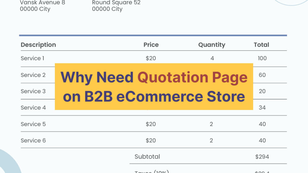 quotation page on b2b ecommerce