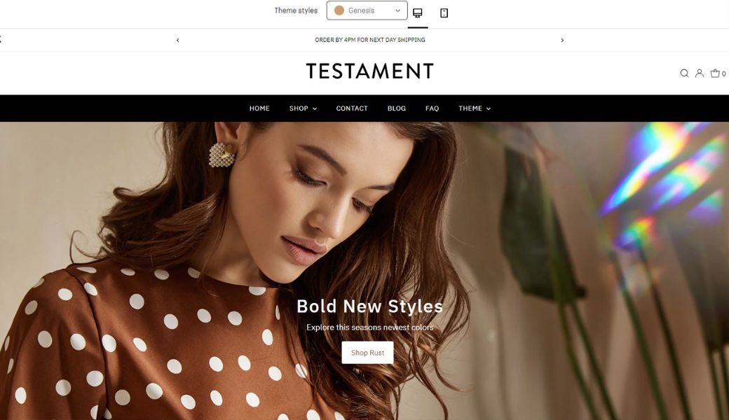 Shopify theme Testament