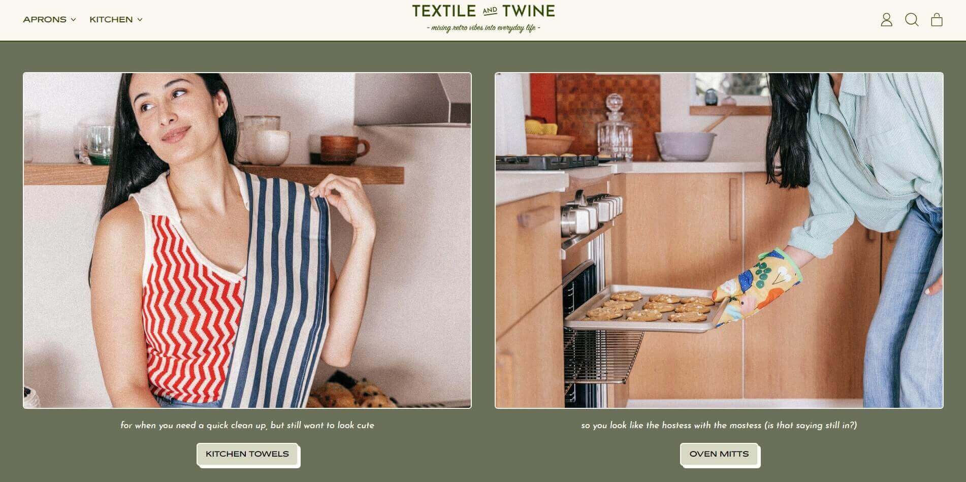 textile & twine - shapes theme shopify store example