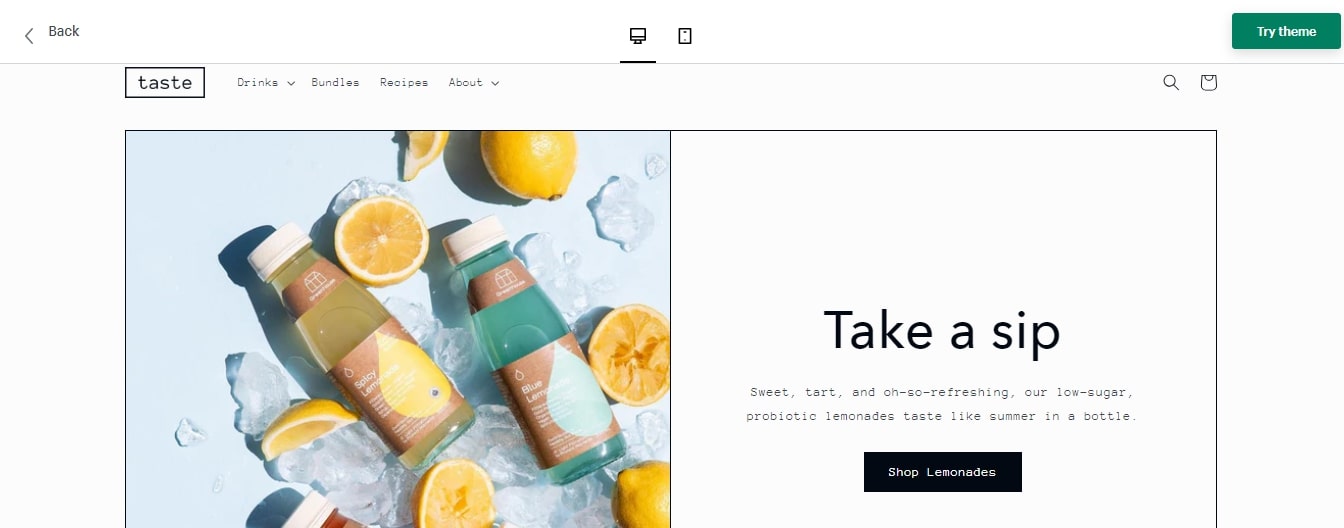Taste Shopify theme
