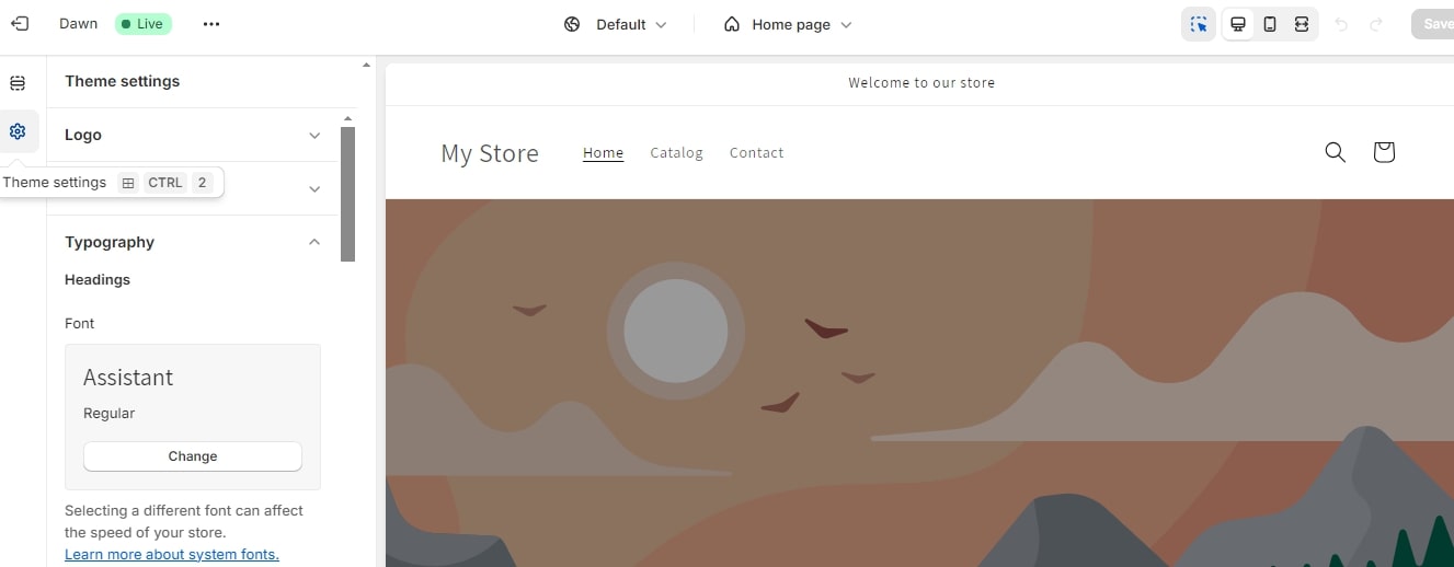 change Shopify font 3