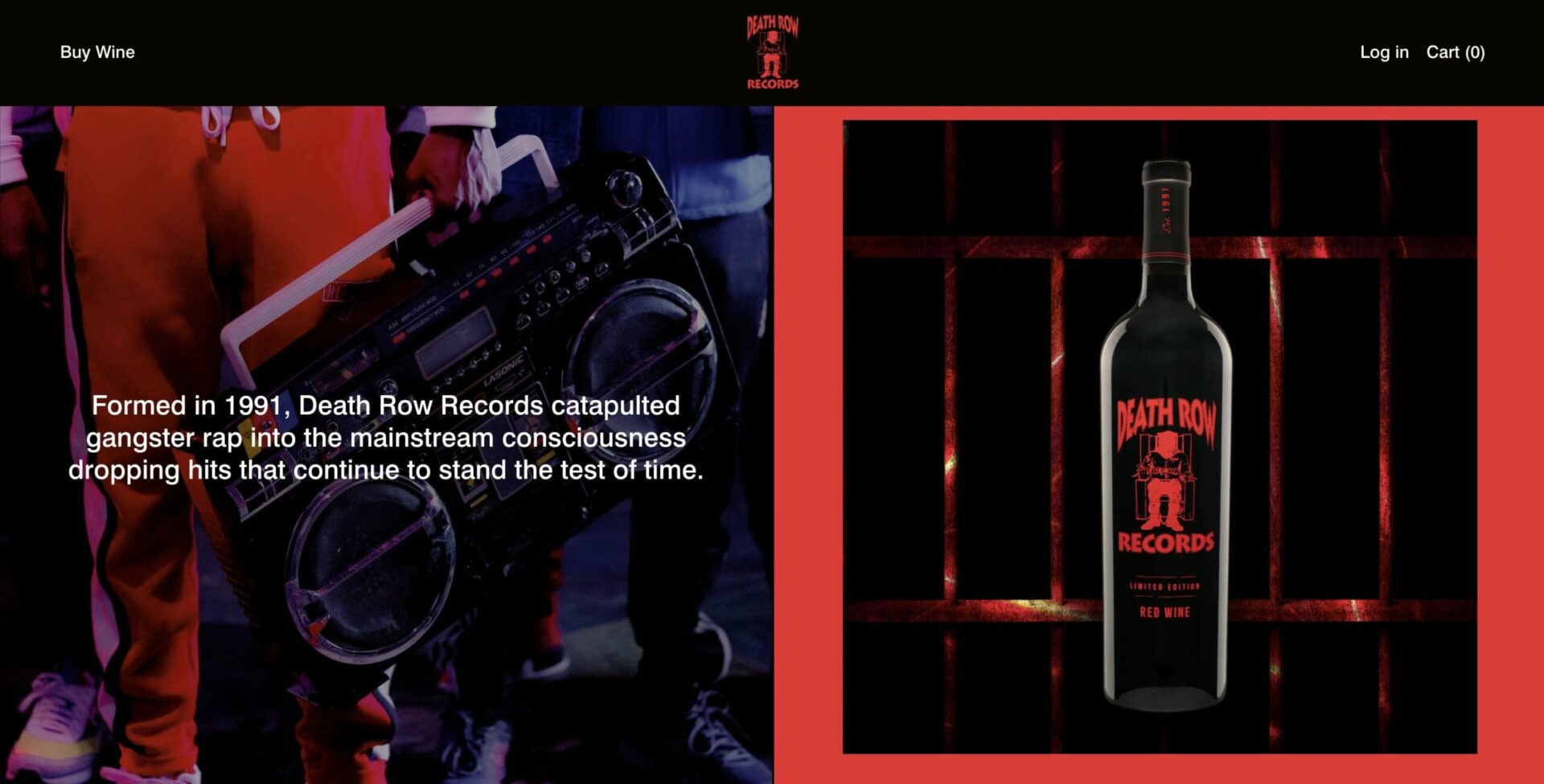 Death Row Records Wine - Store using Baseline Shopify Theme
