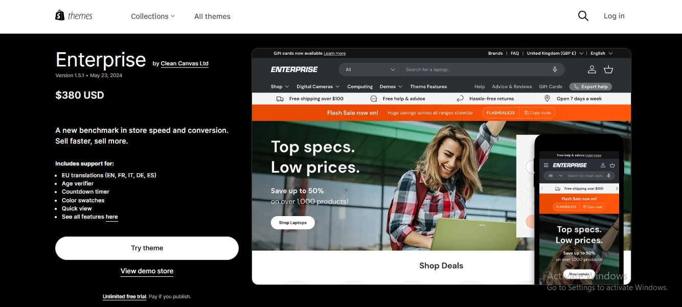 Enterprise Shopify theme