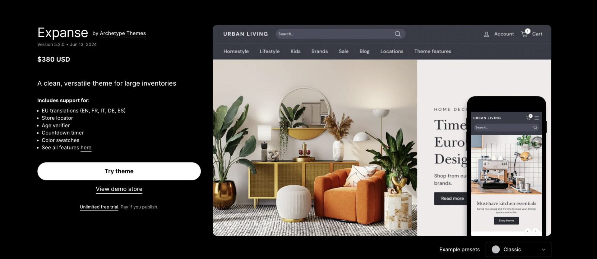 Expanse Theme Shopify