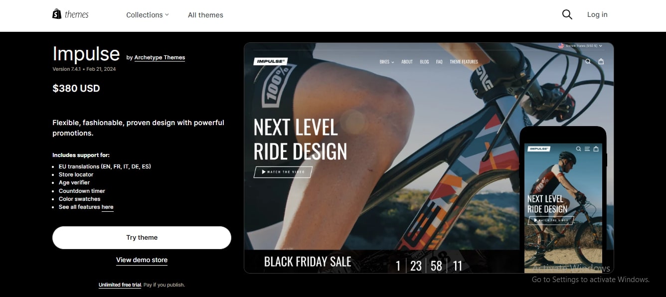 Impulse Shopify theme