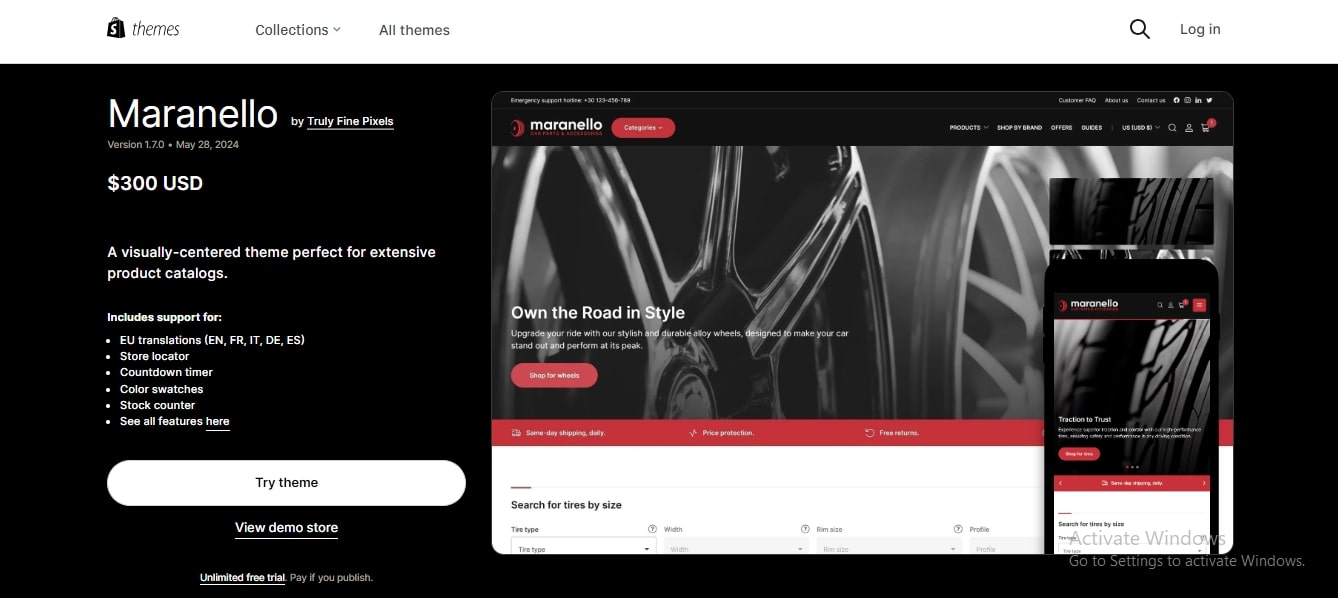 Maranello Shopify theme