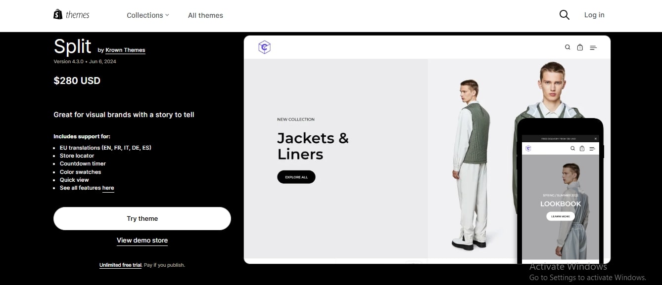 Split Shopify theme