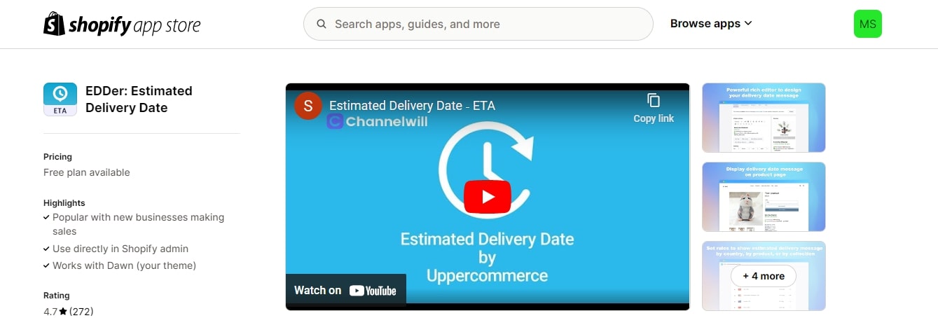 EDDer: Estimated Delivery Date pro app