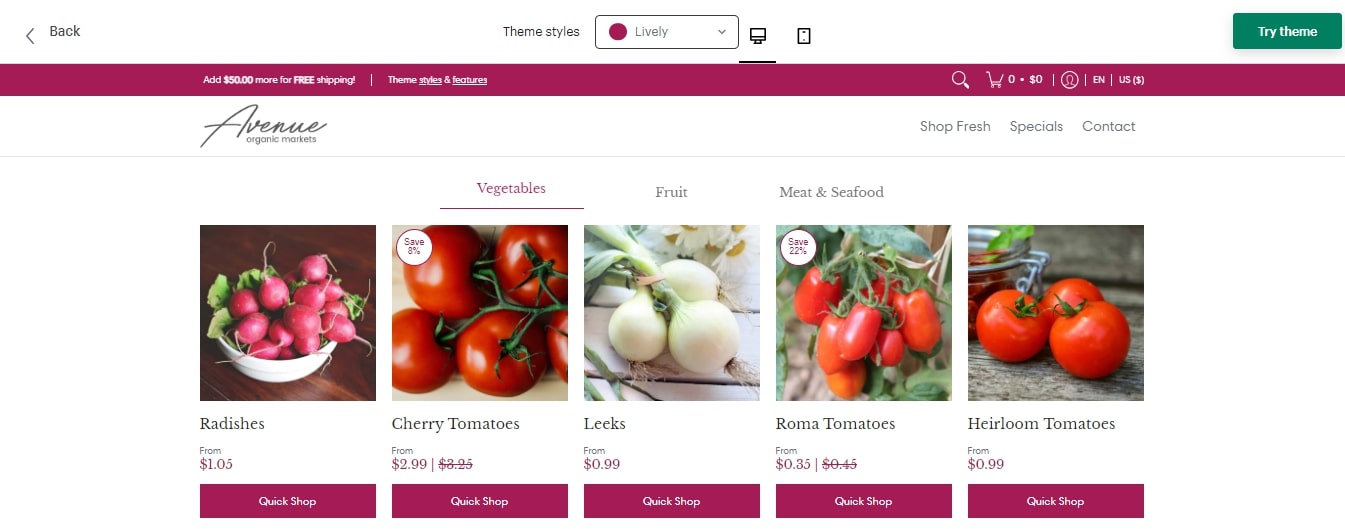 image gallery Avenue Shopify Theme