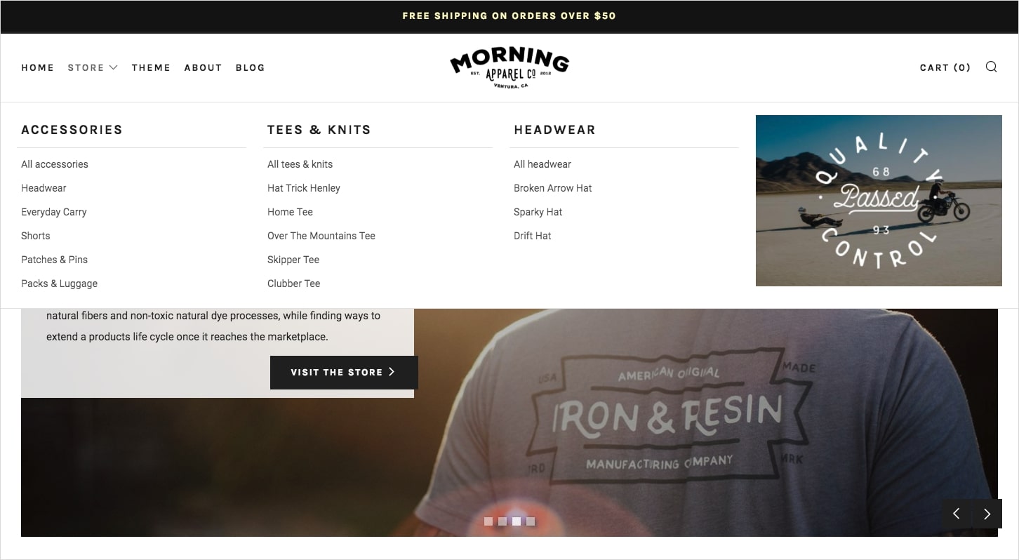 mega menu Shopify theme Venue