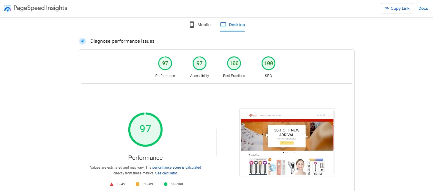 BVC shop performance Spotlight Theme Shopify