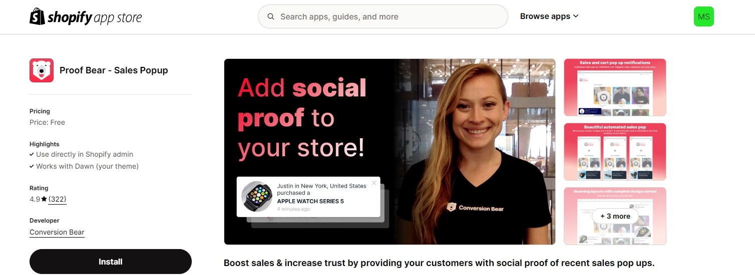 Proof bear sales pop-ups app
